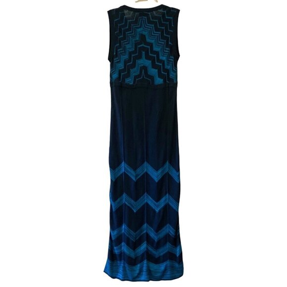 Missoni For Target 2011 Womens Maxi Dress Size Medium Blue Chevron Knit V Neck - Picture 4 of 7